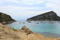 View on the island of Figaroli from the beach of Cala moresca, Golfo Aranci, in Sardinia. Royalty Free Stock Photo