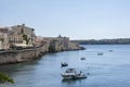 View of The Island of Ortigia, Castello Maniace and sea, Syracuse, Sicily, Italy