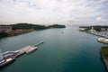 View of the island of Sentosa and Singapore Royalty Free Stock Photo
