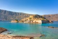 View of the island of Spinalonga island, Elounda, Crete, Greece.