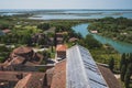 View of island of Torcello from bell tower of Cathedral of Santa Maria Assunta, in Torcello, Venice, Italy Royalty Free Stock Photo