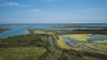 View of island of Torcello and lagoon, from bell tower of Cathedral of Santa Maria Assunta, Torcello, Venice, Italy Royalty Free Stock Photo