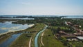 View of island of Torcello and lagoon, from bell tower of Cathedral of Santa Maria Assunta, Torcello, Venice, Italy Royalty Free Stock Photo