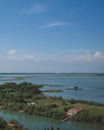 View of island of Torcello and lagoon, from bell tower of Cathedral of Santa Maria Assunta, Torcello, Venice, Italy Royalty Free Stock Photo