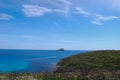 View of island of Vacca, SantAntioco, Sardinia Royalty Free Stock Photo