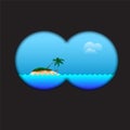 View of the island via field-glass Royalty Free Stock Photo