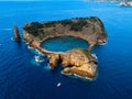 View of Islet of Vila Franca do Campo, is formed by the crater of an old underwater volcano, Azores.