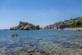 View of Isola Bella island and beach - Taormina, Sicily, Italy Royalty Free Stock Photo