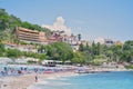 view of Isola Bella in the Mazzaro district of the city of Taormina Royalty Free Stock Photo