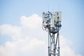 A view of a  mobile operator signal tower with beautiful background Royalty Free Stock Photo
