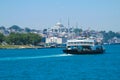 View of Istanbul city mosque on Bosphorus coast, Turkey