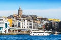 View of Istanbul and Galata tower and bridge