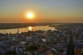 View of Istanbul and Golden Horn from the observation deck of the Galata tower Royalty Free Stock Photo