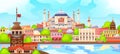 View of Istanbul and its buildings landmarks. Royalty Free Stock Photo