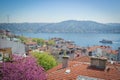 View of Istanbul roofs and Bosphorus. Arbavutkoy Bebek area