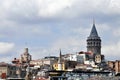 A view of Istanbul, Turkey, stone Galata Tower Royalty Free Stock Photo