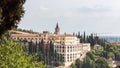 View  of the Istituto Sorelle della Sacra Famiglia from the observation point Punto panoramico Castel S. Pietro located on the Royalty Free Stock Photo