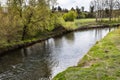 view of Istra river near Istra town in spring