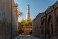 View at Itchan Kala old or inner town . Khiva town, Uzbekistan. streets of the medieval city of the Khorezm kingdom.