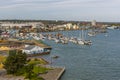 A view from the Itchen Bridge up the left bank of the River Itchen in Southampton, UK Royalty Free Stock Photo