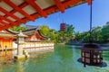 Itsukushima Shrine, and the Five-storied Pagoda, in Miyajima Royalty Free Stock Photo