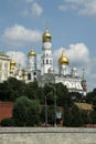 View of the Ivan the Great Belltower and Kremlin churches. Moscow, Kremlin Embankment