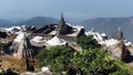 View of Jain temple on the holy mountain of Girnar, also known as Girinagar or Revatak Parvata Royalty Free Stock Photo