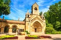 View of the Jaki Chapel chapel in the Romanesque style on the territory of the Vajdahunyad Castle in the City Park of Budapest Royalty Free Stock Photo