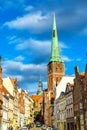 View of Jakobikirche, St. Jakobi Church in Lubeck, Germany Royalty Free Stock Photo