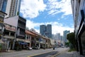 View of Jalan Besar literally `Large Road` in Malay, one of the oldest streets in Singapore