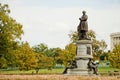 View of the James Garfield monument in Washington park