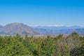 View of Japan alps snowy mountain peak Royalty Free Stock Photo