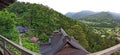 View of japanese buddhist temple in Yamadera with beautiful land Royalty Free Stock Photo