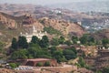 View of Jaswant Thada, cenotaph, from Mehrangarh fort Jodhpur,Rajasthan, India, Thada was built by Maharaja Sardar Singh, built of
