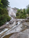 View of Jelawang waterfall located at the feet of Mount Stong in Dabong, Kelantan, Malaysia. Royalty Free Stock Photo