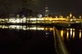 View at jena citylights from saale coast at paradiese train station