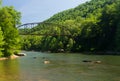 View of Jenkinsburg Bridge over Cheat River Royalty Free Stock Photo