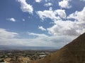 View of Jericho and Dead Sea from Mount of Temptation in Palestine during Rain in April. Royalty Free Stock Photo