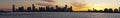 Sunset panorama View on Jersey City from Manhattan during sunset. Royalty Free Stock Photo