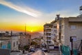 View of Jerusalem city at sunset Royalty Free Stock Photo