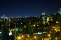 View of Jerusalem at night with beautiful lighting