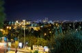 View of Jerusalem at night with beautiful lighting