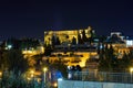 View of Jerusalem at night with beautiful lighting