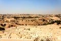 View of Jerusalem old city, Temple Mount and the ancient Jewish cemetery from the Mount of Olives, Israel Royalty Free Stock Photo