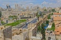 View of the Jerusalem over the walls of the Tower of David