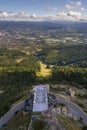 View from the Jested tower, telecommunication transmitter on mountain near Liberec, Bohemia, Czech Republic, UNESCO World Heritage