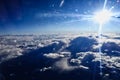Sun Burst Over High Altitude Cloud bank