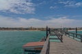 View from the jetty to Swakopmund city, Namibia, Africa