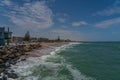 View from the jetty to Swakopmund city, Namibia, Africa