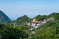 View from Jinguashi Shrine, Mountain Ocean temple, and residential buildings